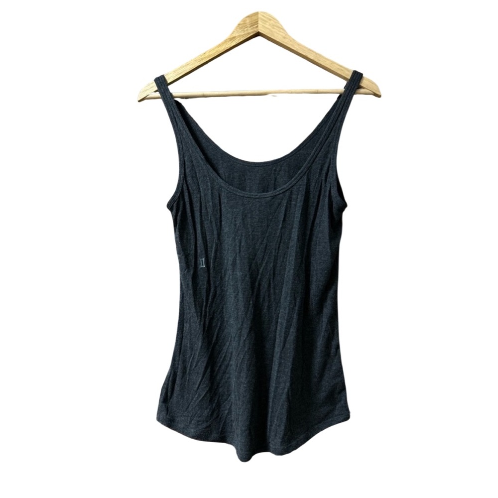 Kit and Ace Modal Scoop Neck Back Charcoal Grey Tank Top - Picture 2 of 5